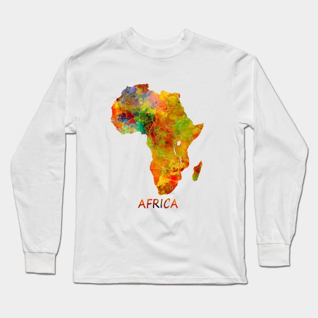 Africa map #africa Long Sleeve T-Shirt by JBJart